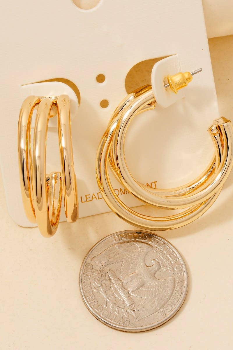 Mixed Layered Tube Hoop Earrings