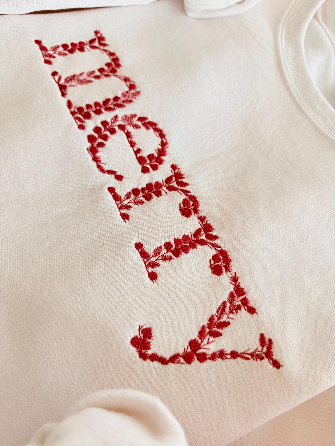 Floral Merry Christmas Embroidered Sweatshirt