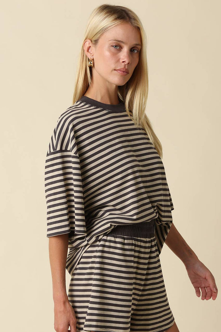 Lena Striped Relaxed-Fit Top