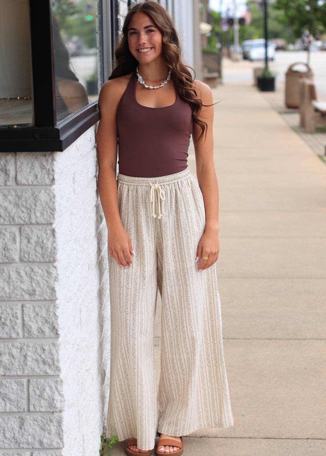 Clean Line Halter Top in French Roast Brown