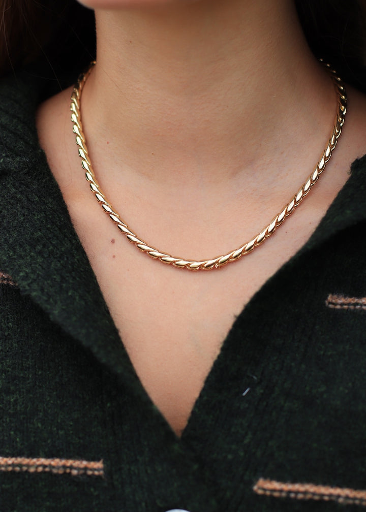 Gold Dipped Twisted Chain Necklace