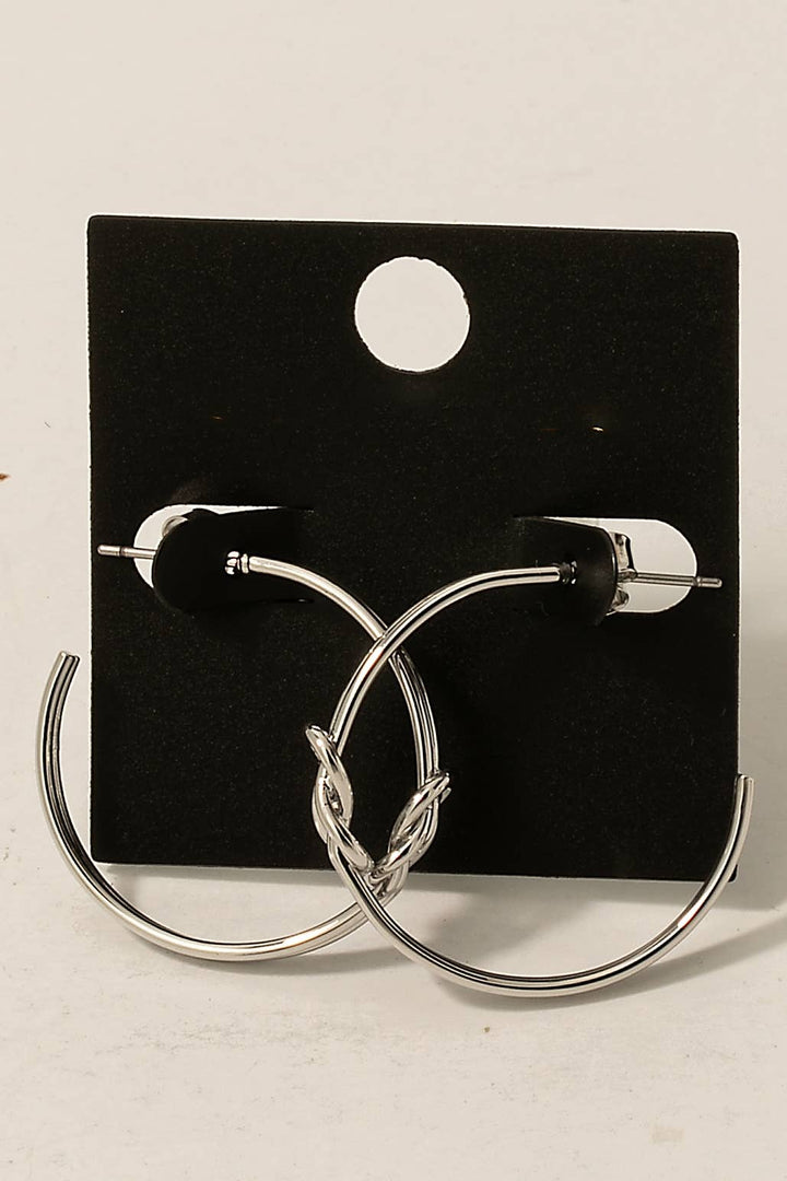 Gold Dipped Knotted Wire Hoop Earrings