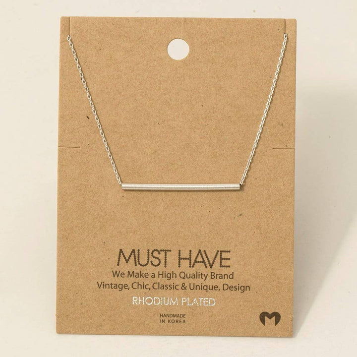 Cylinder Bar Pendant Necklace