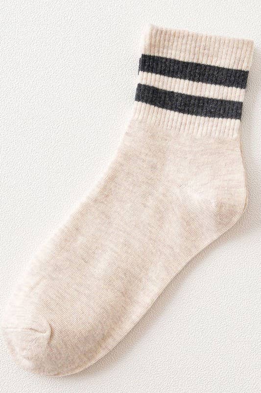BASIC DAILY CASUAL SOCKS  KHAKIBLACK
