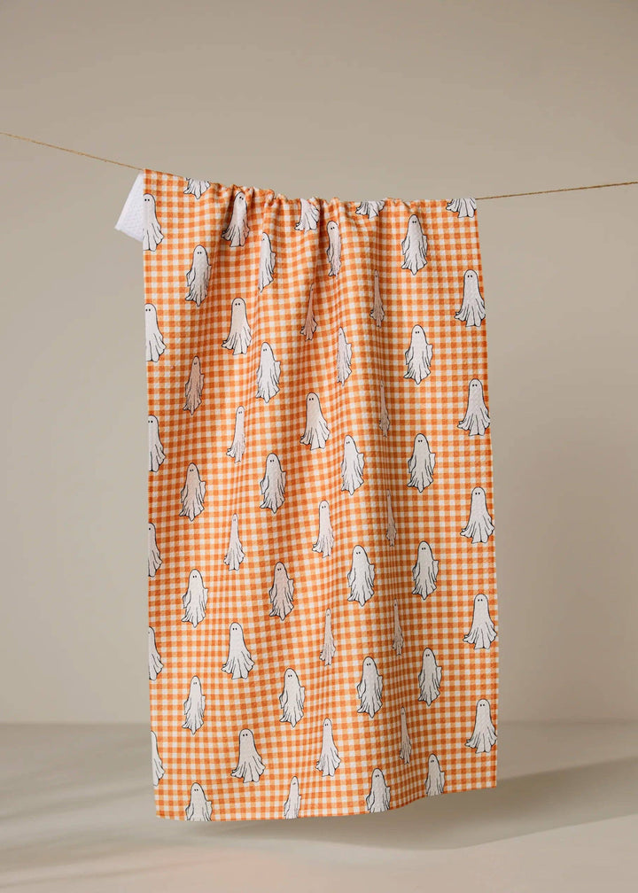 Gingham Ghosts Tea Towel