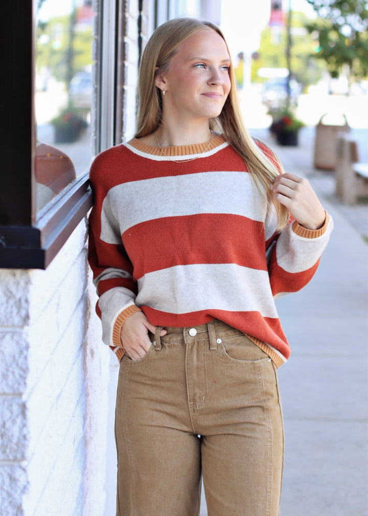 Salt &amp; Pepper Stripe Sweater