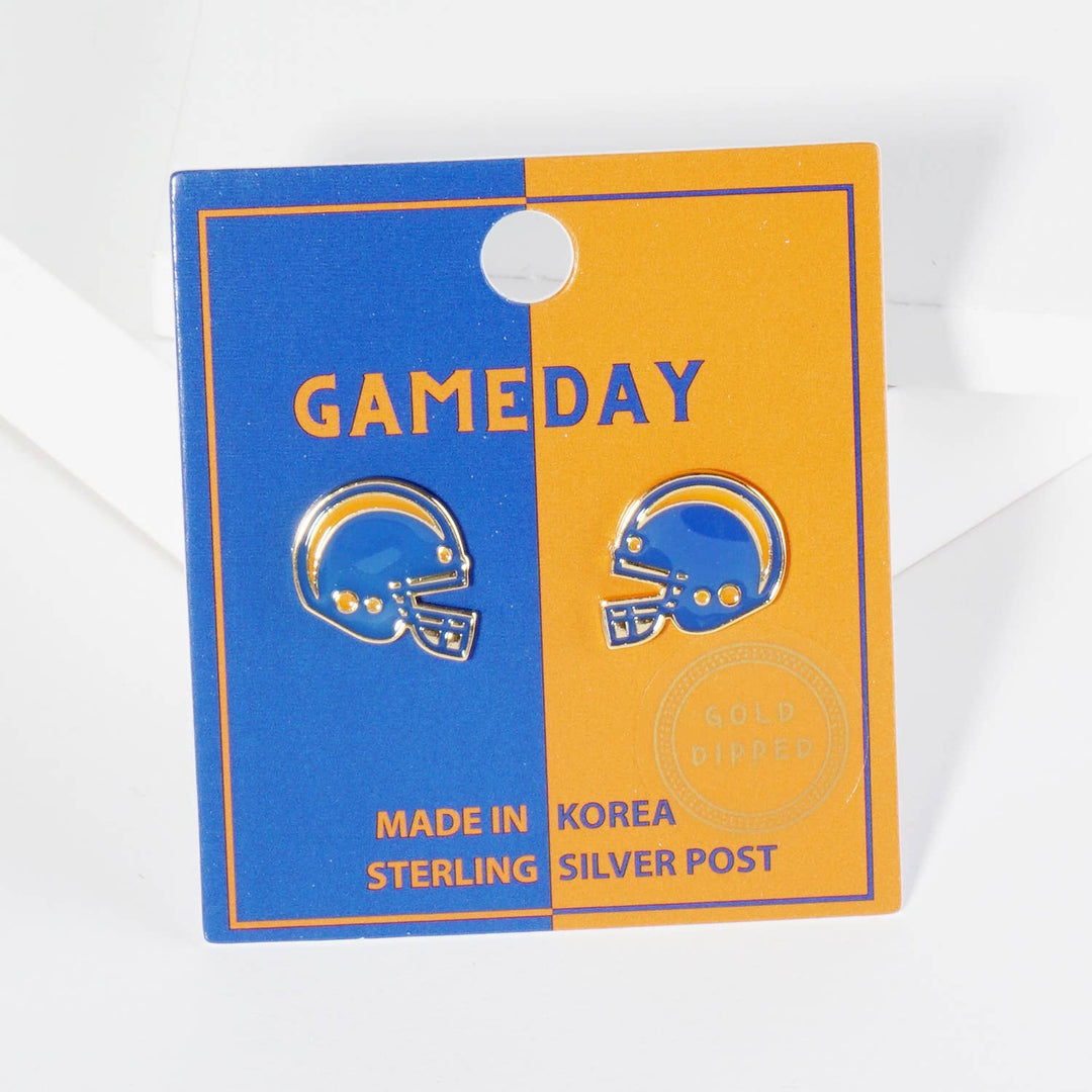 CLEARANCE FINAL SALE  Enamel Football Helmet Stud Earrings