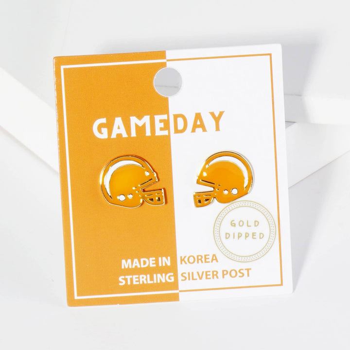 CLEARANCE FINAL SALE  Enamel Football Helmet Stud Earrings