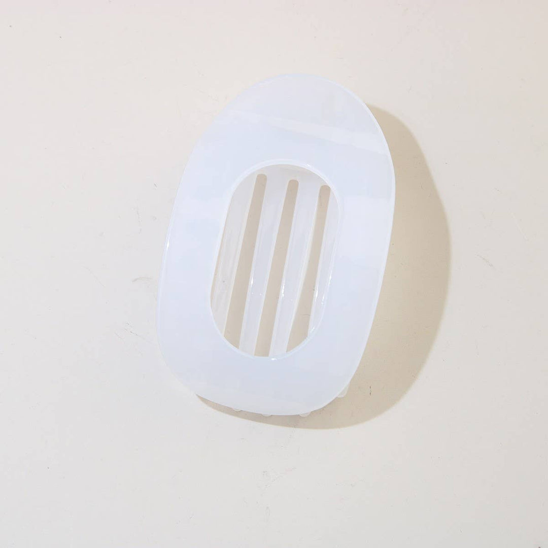 Oval Flat Hair Clip for Women in Purple Powder