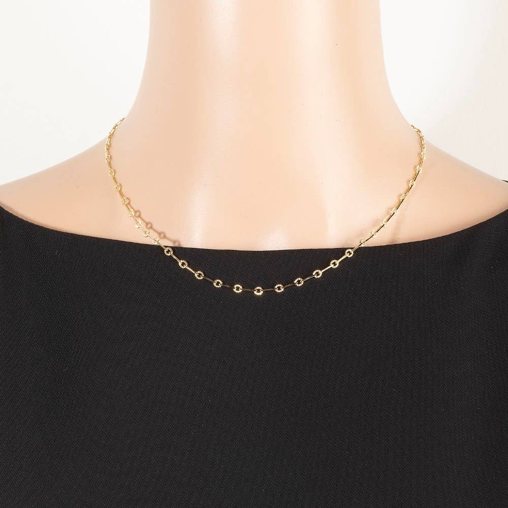 Dainty Repeating Bar Chain Necklace