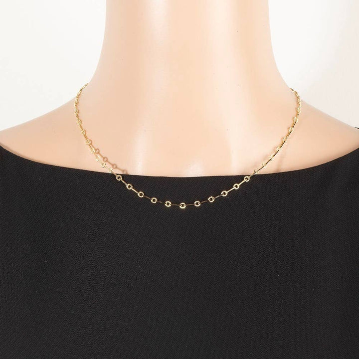Dainty Repeating Bar Chain Necklace