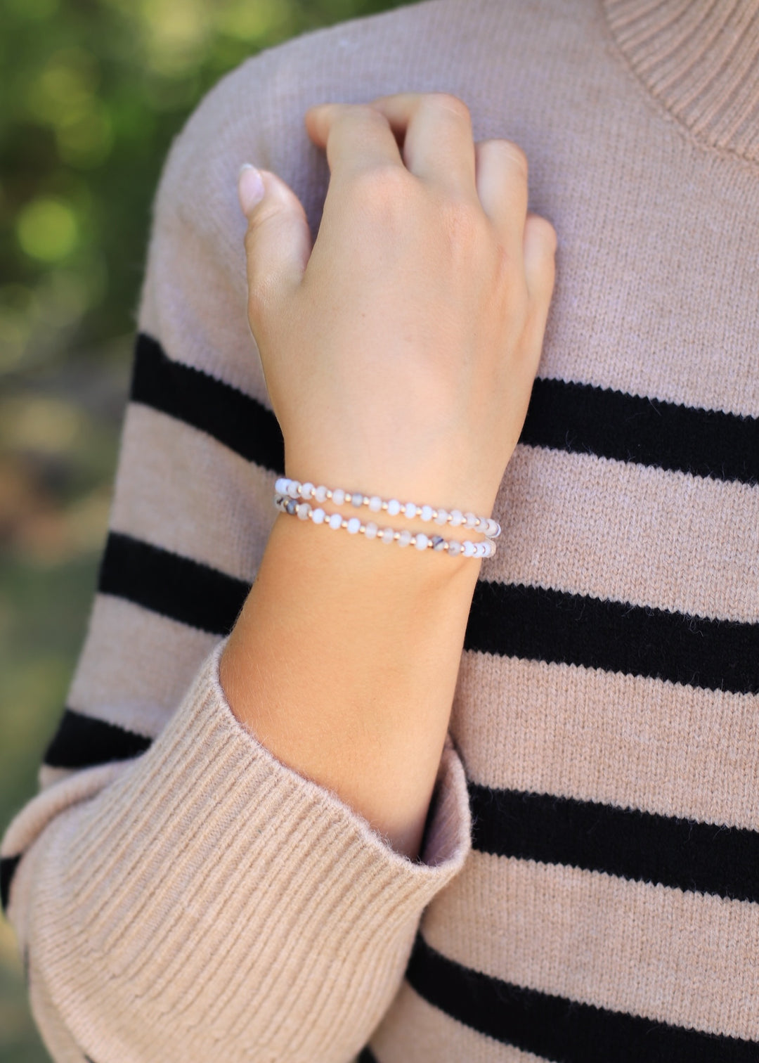 Semi Precious Faceted Stone Beaded Bracelet