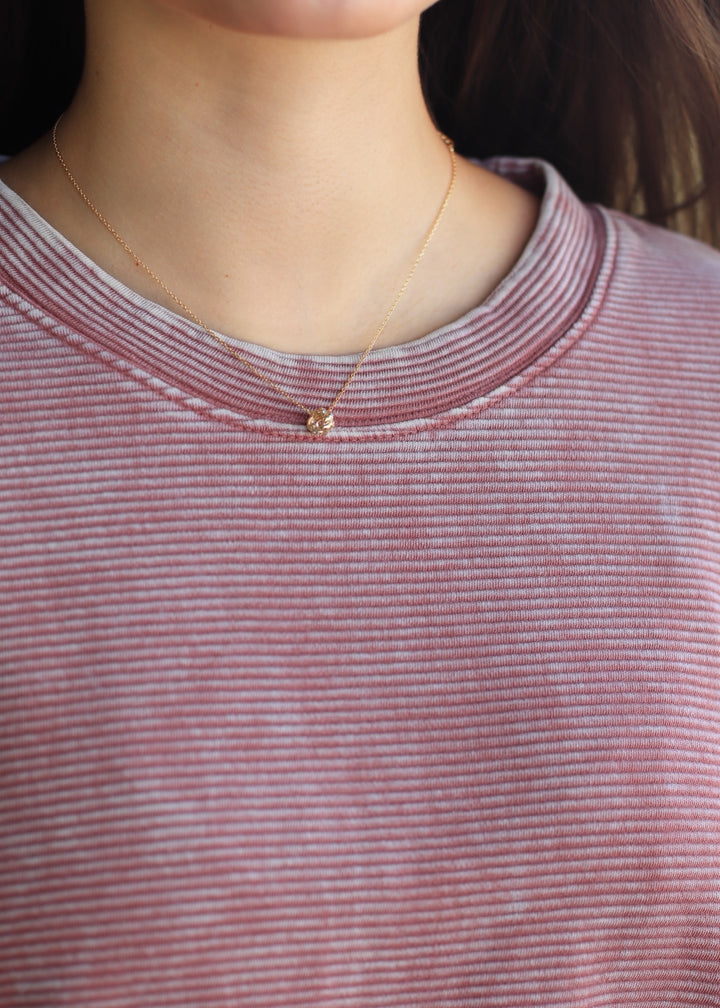 Circle Twist Ring Pendant Necklace