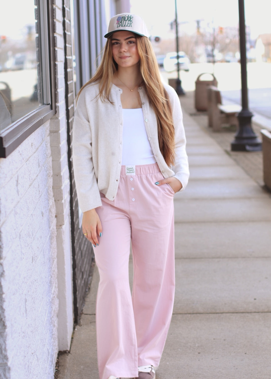 RESTOCK Ivory Ease Crew Neck Sweater Cardigan