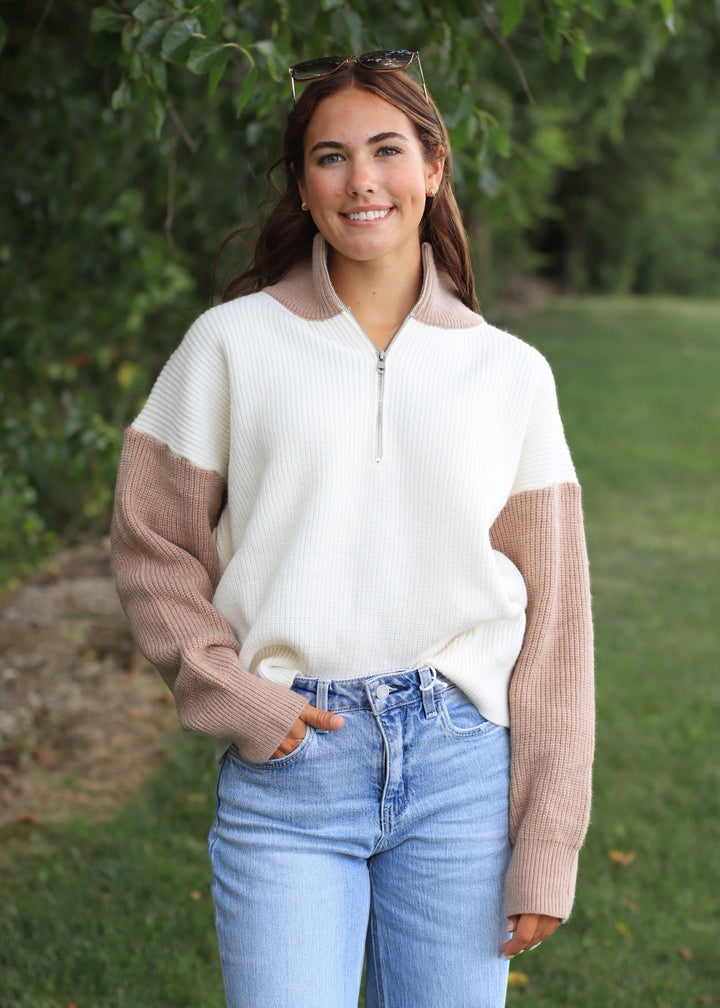 Everly Colorblock Half Zip Pullover