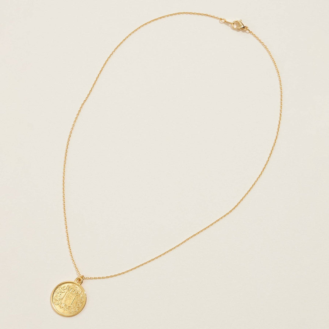 Gold Chain Necklace | Coin Pendant