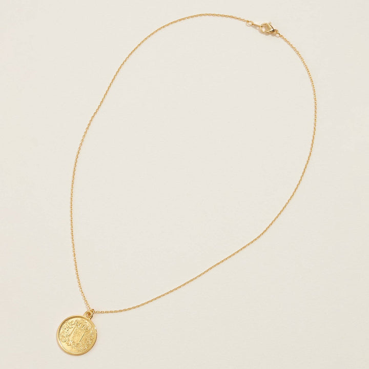 Gold Chain Necklace | Coin Pendant