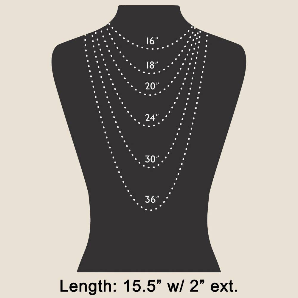 Cz Double Ring Link Pendant Necklace
