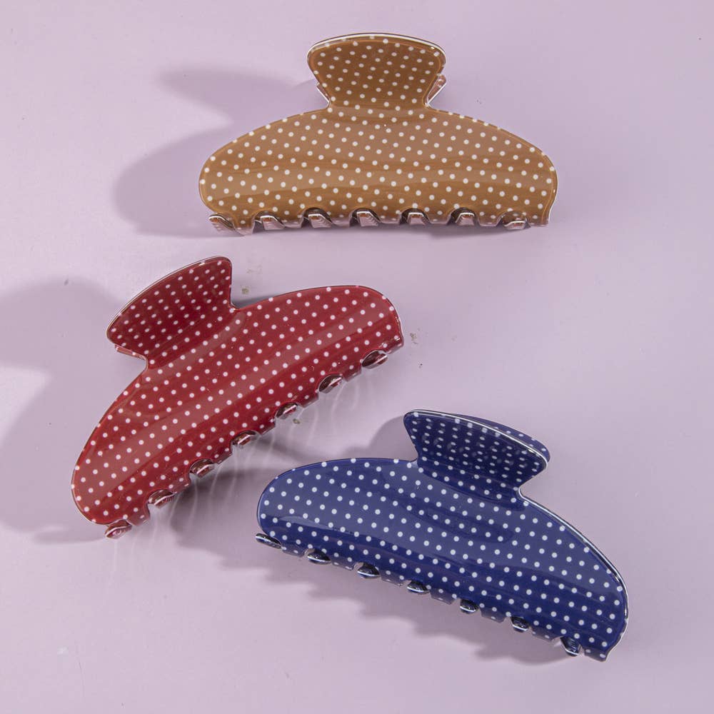 Polka Dot Claw Hair Clip 3 Piece Set