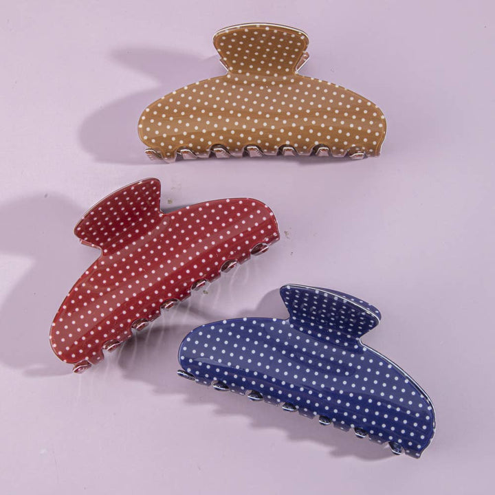 Polka Dot Claw Hair Clip 3 Piece Set