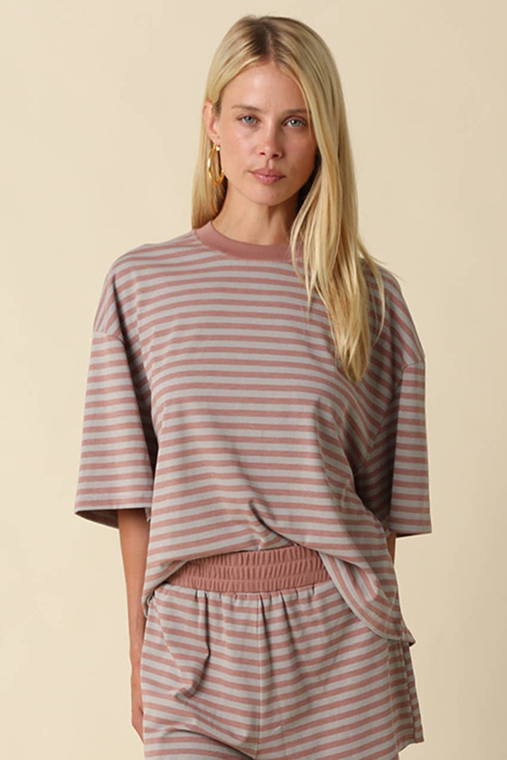 Lena Striped Relaxed-Fit Top