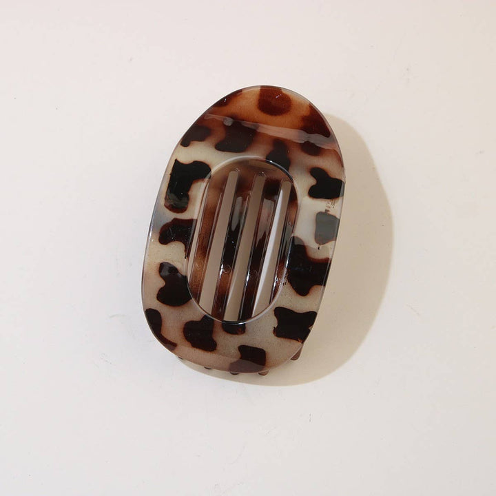 Oval Flat Hair Clip in Wine