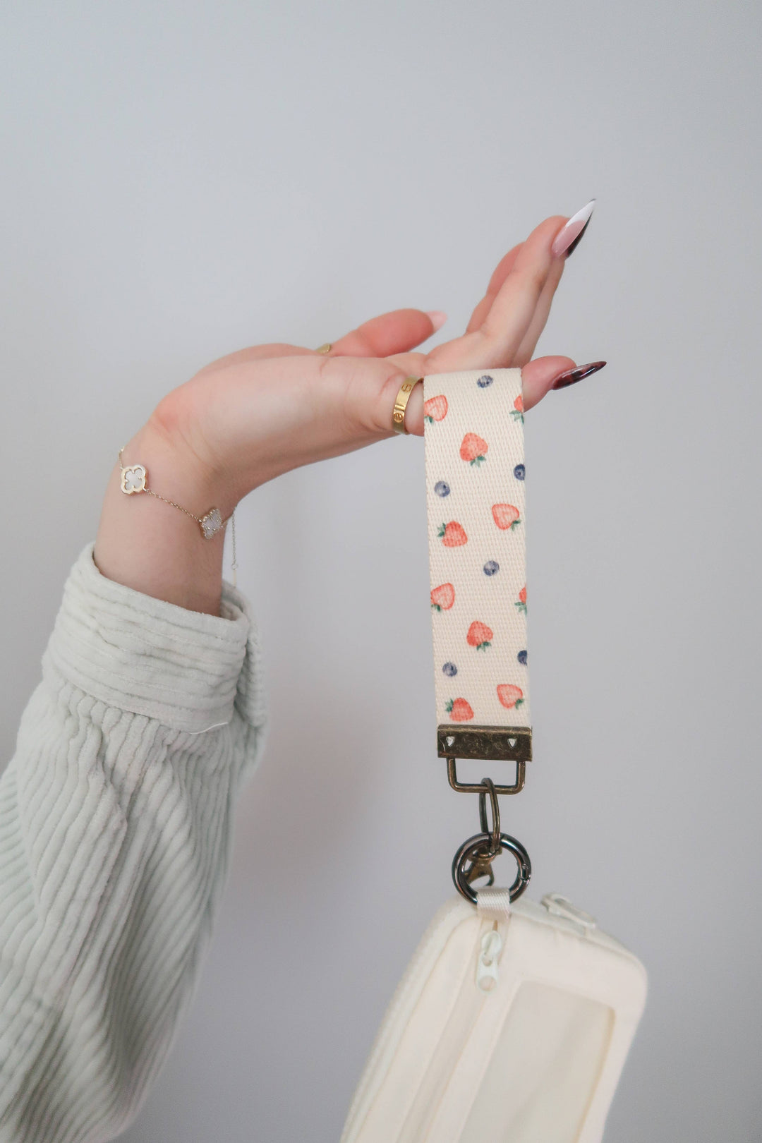 Canvas Wrist Keychain Lanyard, Key Wristlet