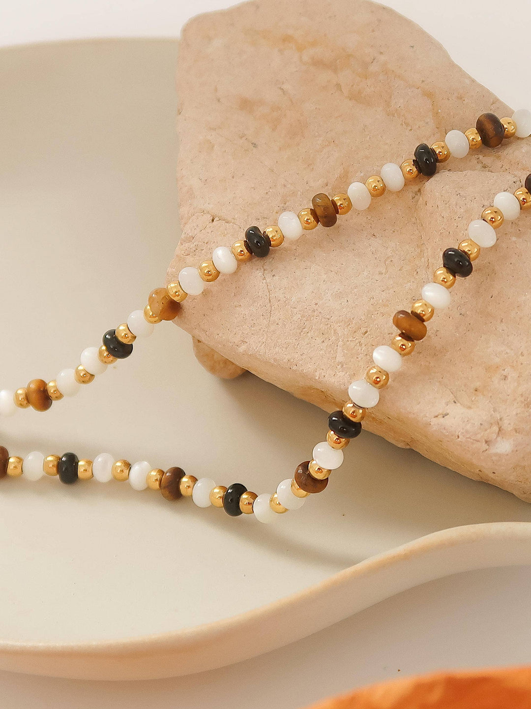 Arrow 18K Gold Non-Tarnish Boho Beaded Necklace