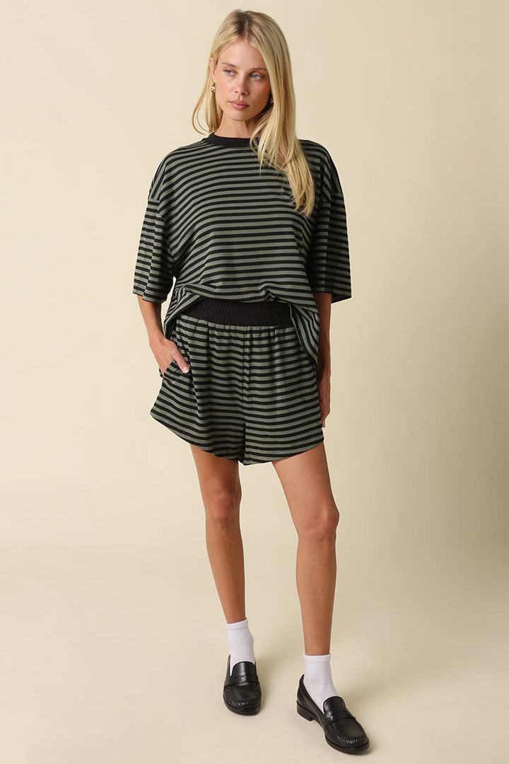 Lena Striped Relaxed-Fit Top