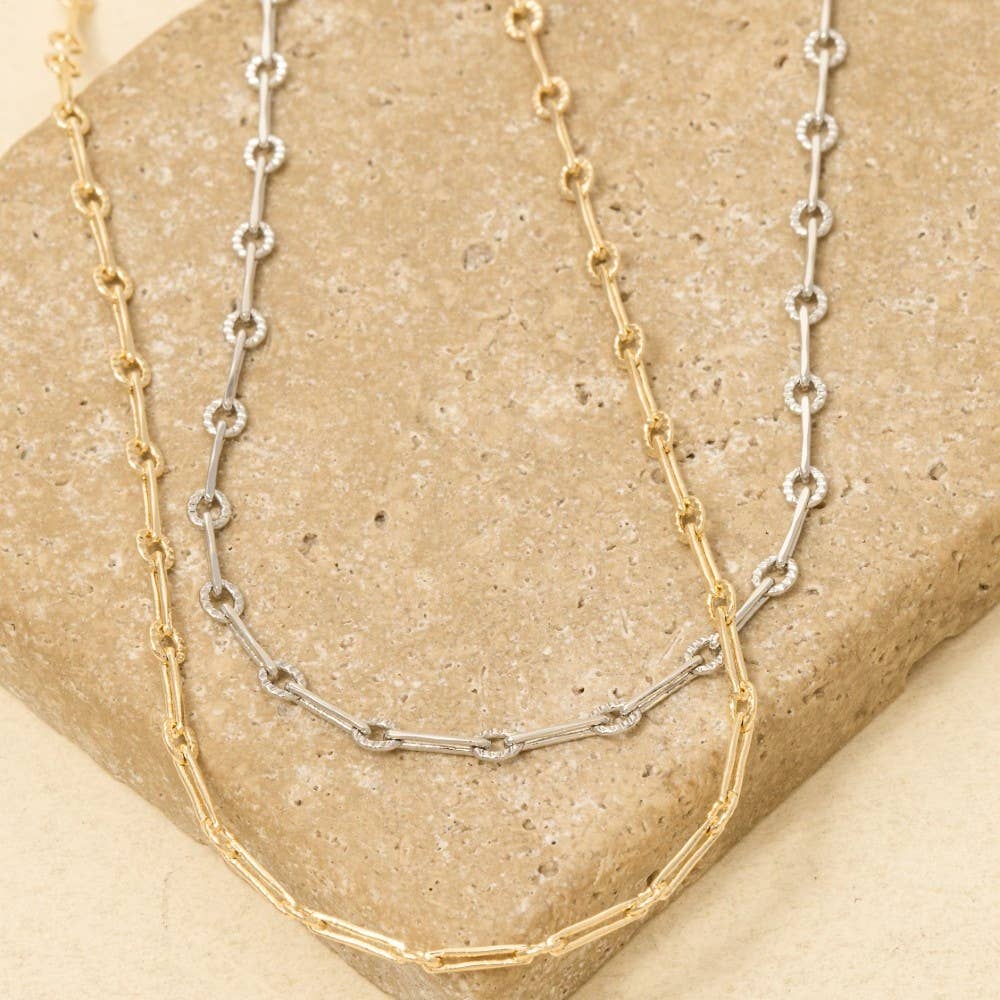 Dainty Repeating Bar Chain Necklace