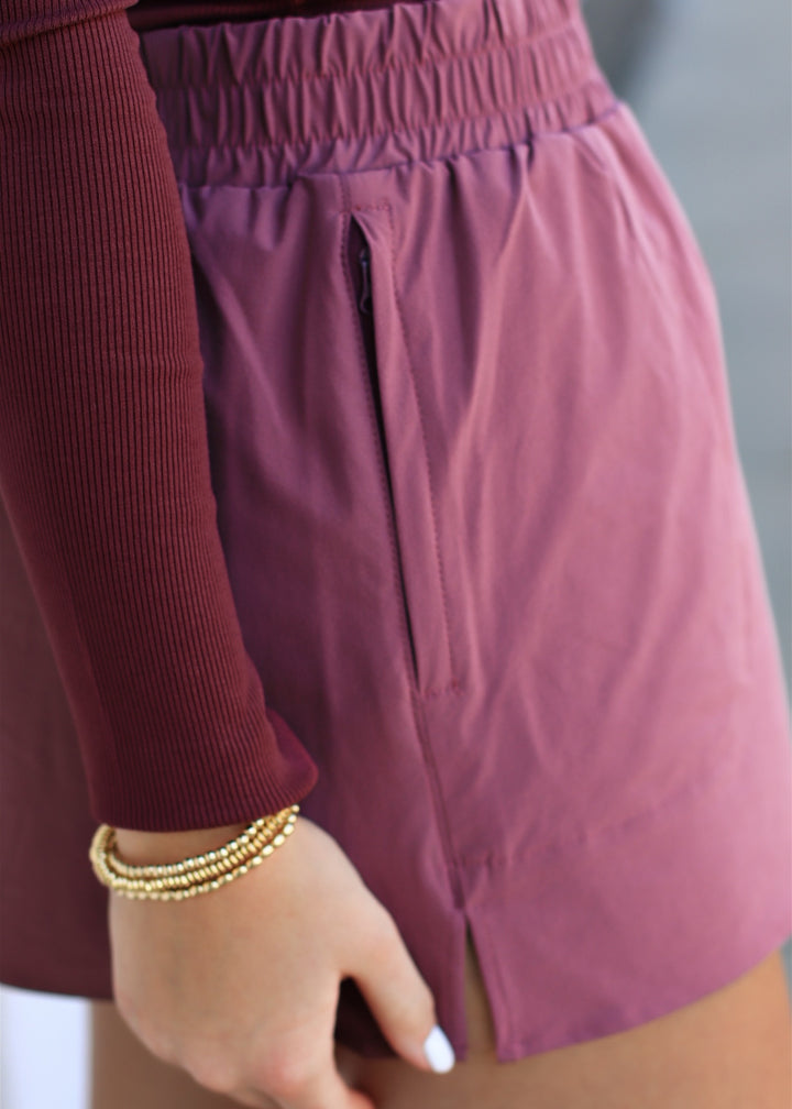 NovaFlex Sculpt A-Line Skort in Rosewood
