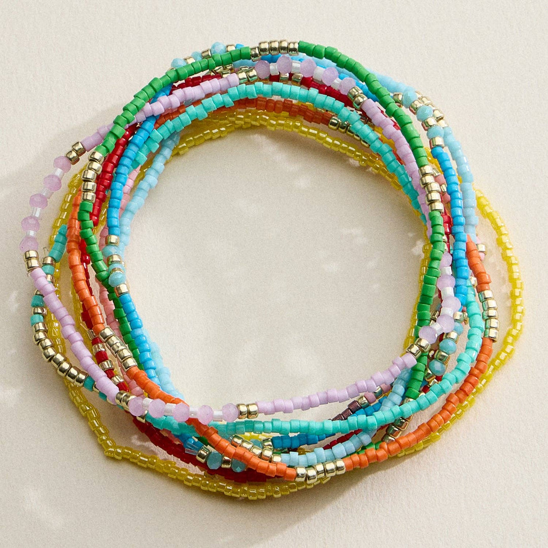 Seed Bead Stretch Bracelet Set | Stackable Bracelets
