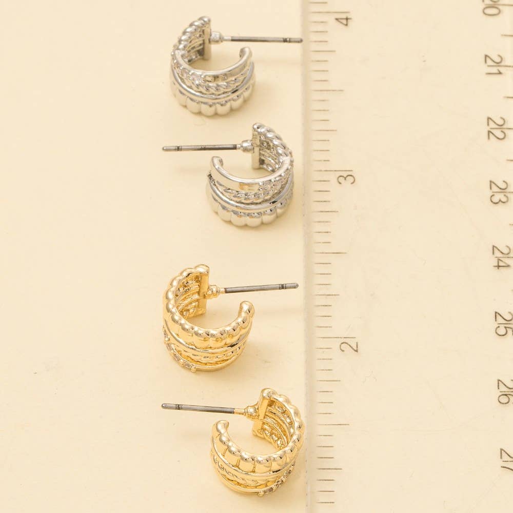 Mini Four Row Hoop Earrings