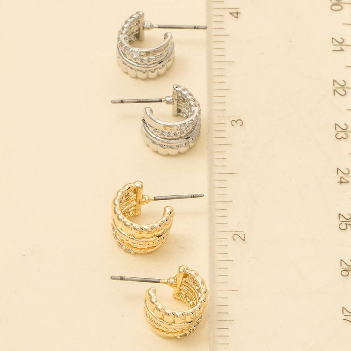 Mini Four Row Hoop Earrings