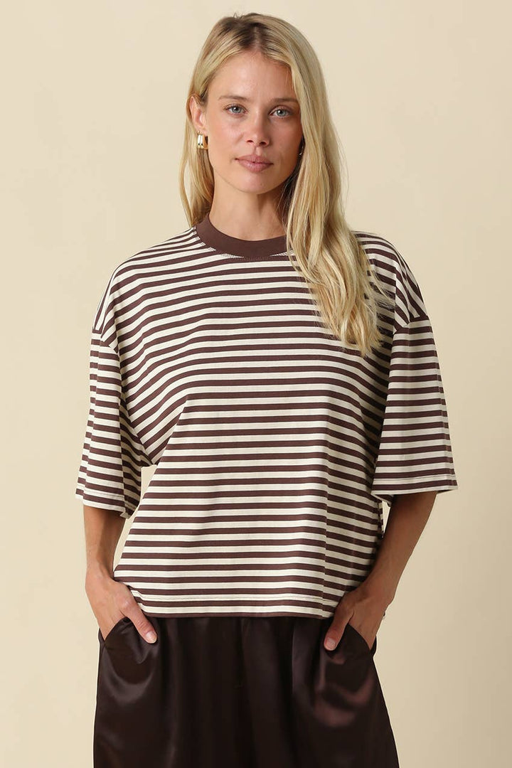 Lena Striped Relaxed-Fit Top