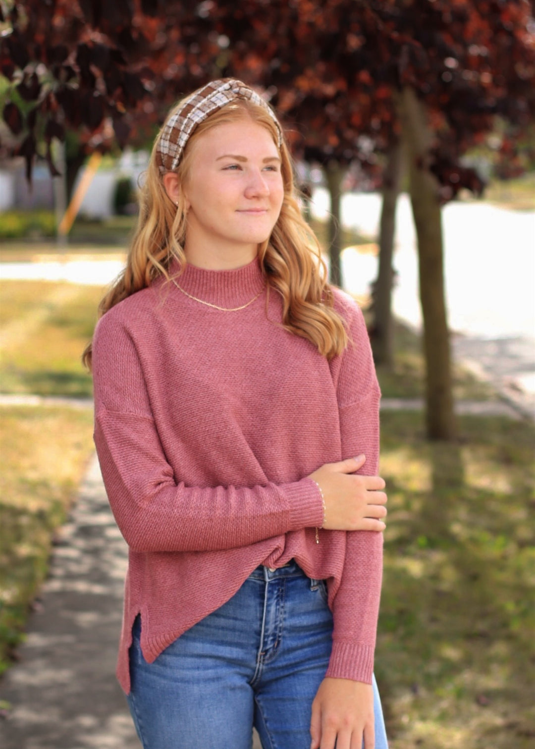 The Rosé Retreat Marled Boxy Pullover