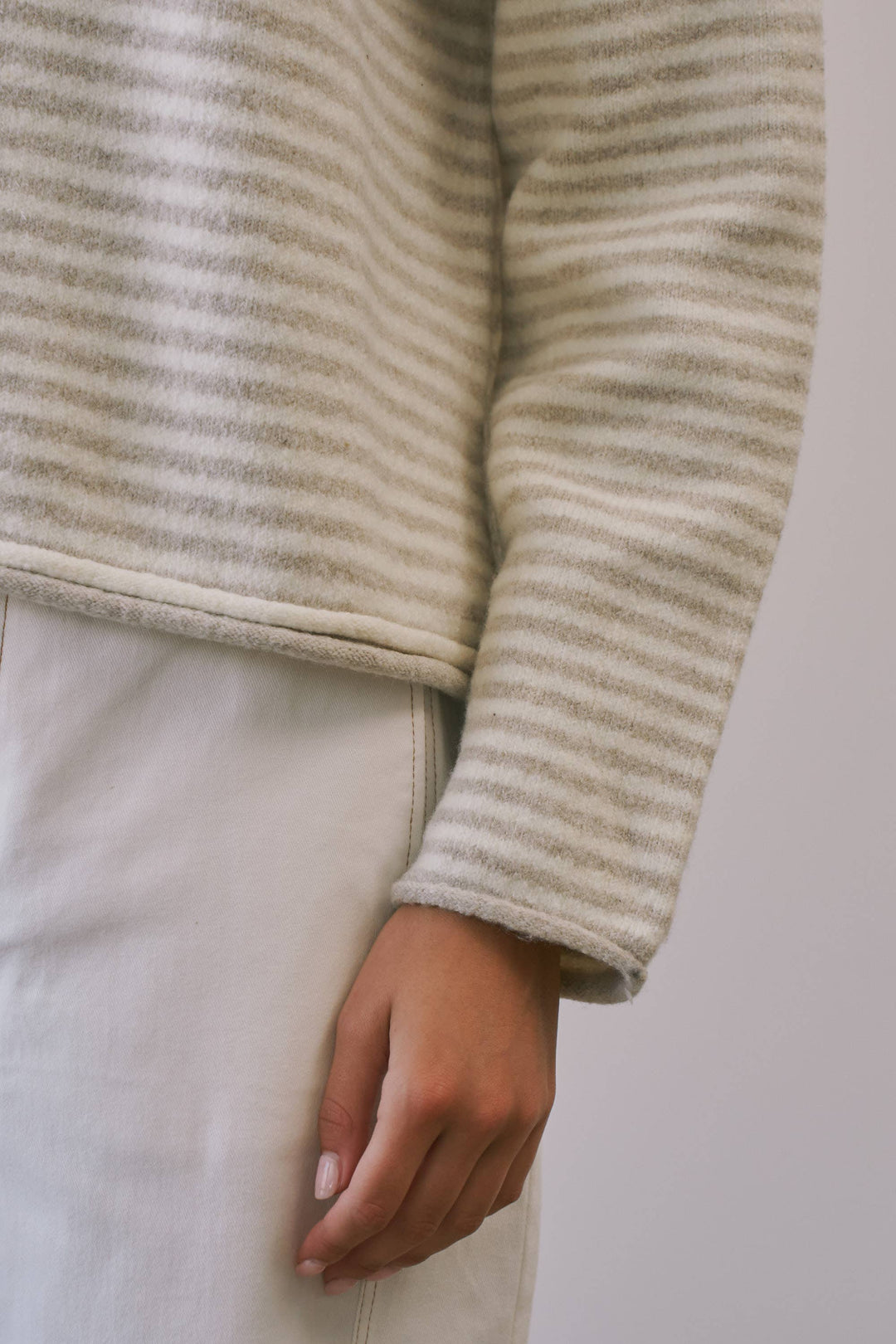 Trina Stripe Contrast Layered Roll Neck Sweater