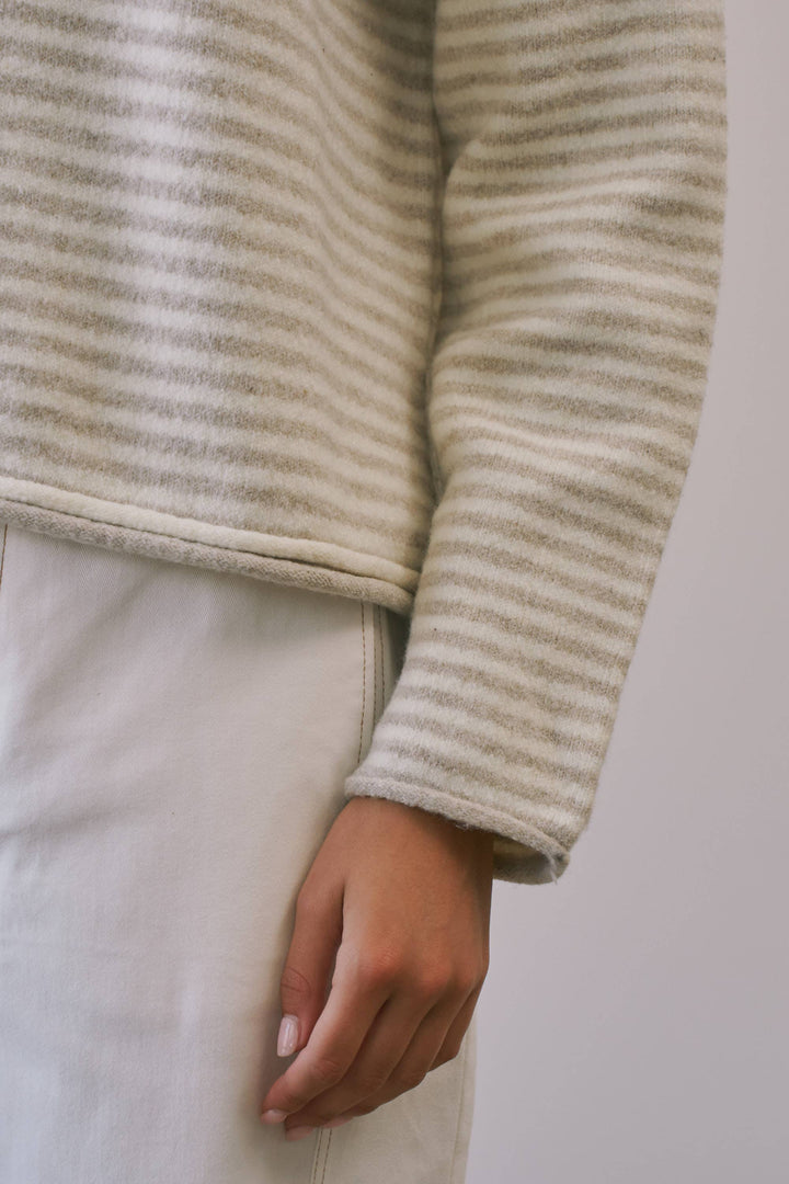 Trina Stripe Contrast Layered Roll Neck Sweater