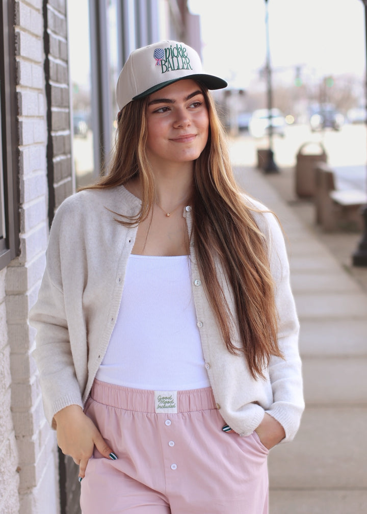 RESTOCK Ivory Ease Crew Neck Sweater Cardigan