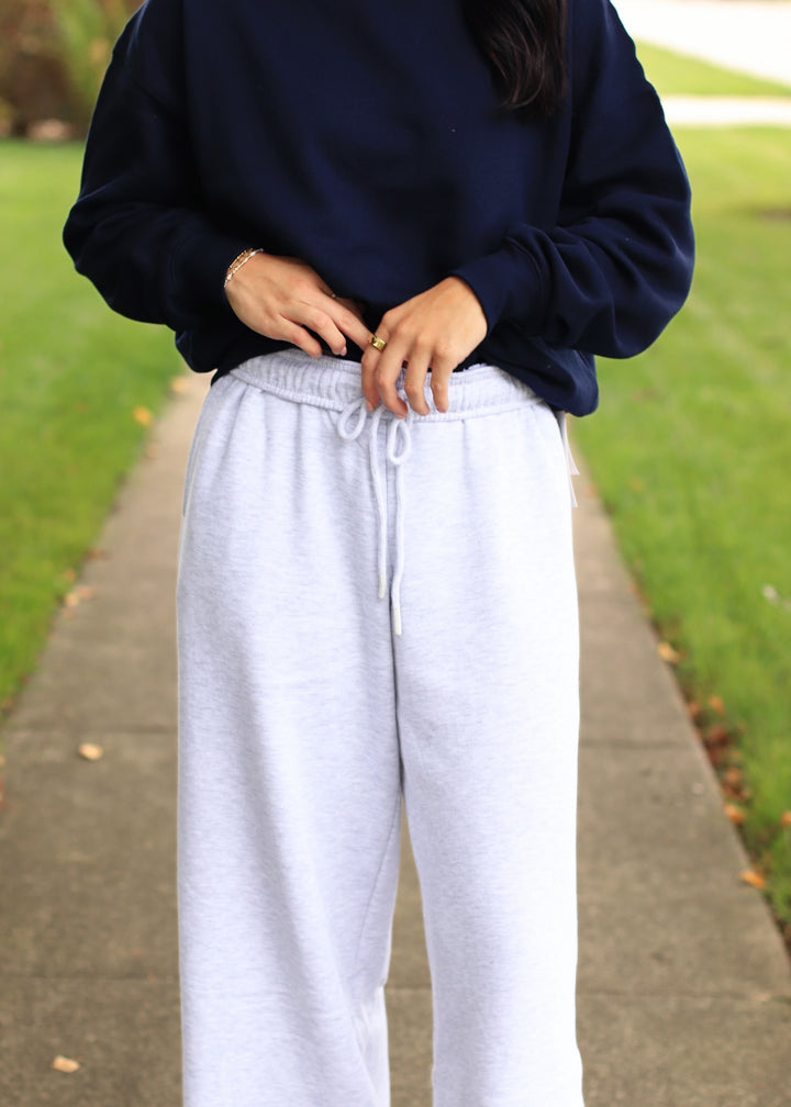 Fleece Basic Relaxed Fit Crew Neck in Deep Navy