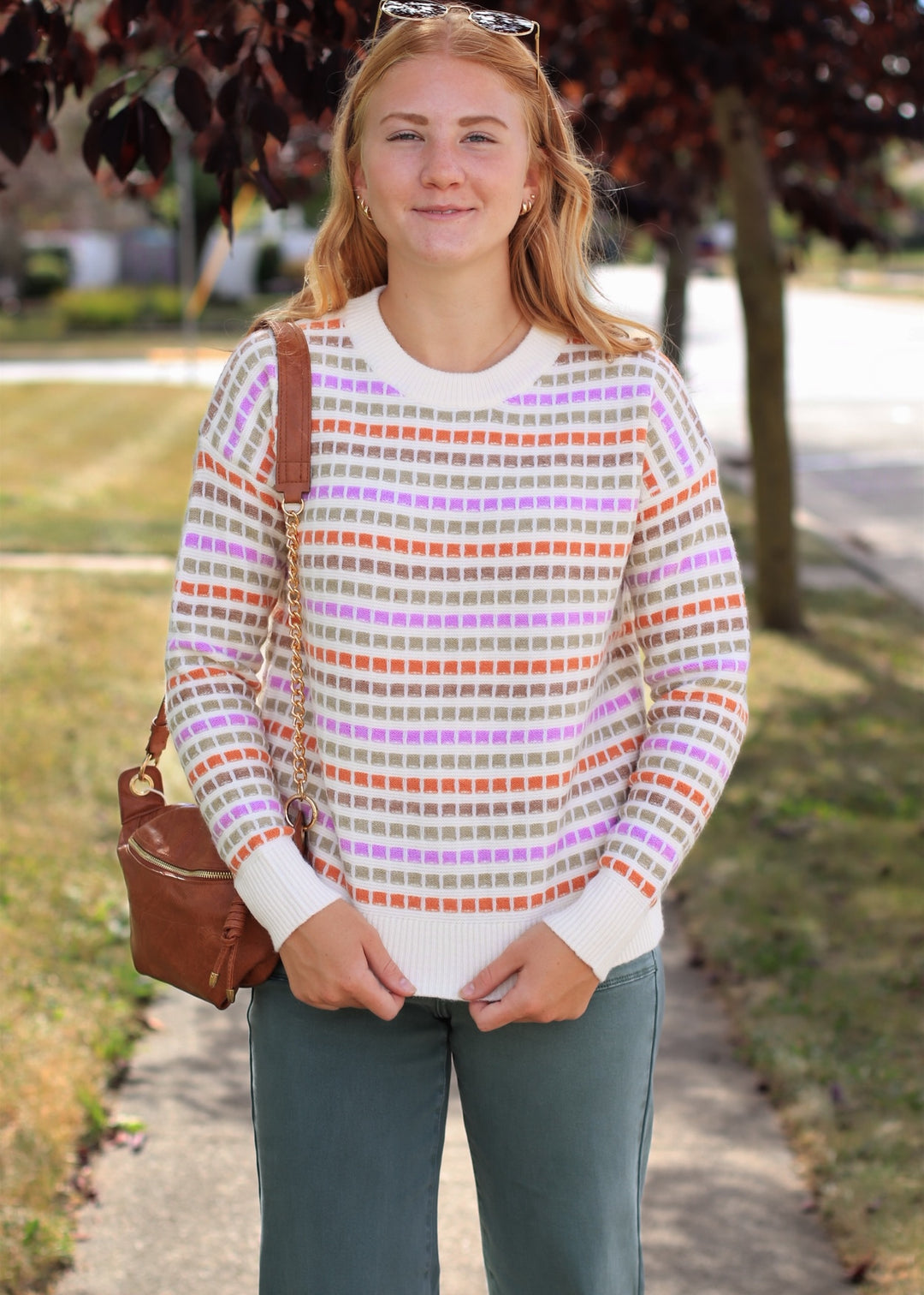 The Sunset Stroll Multi-Color Striped Pullover