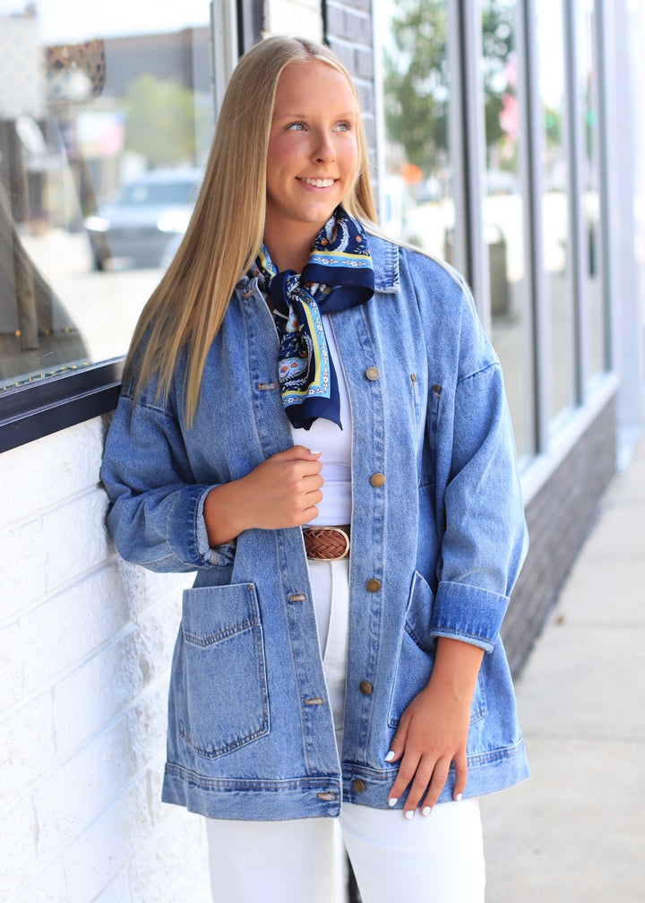 Boxy-Cut Denim Jacket
