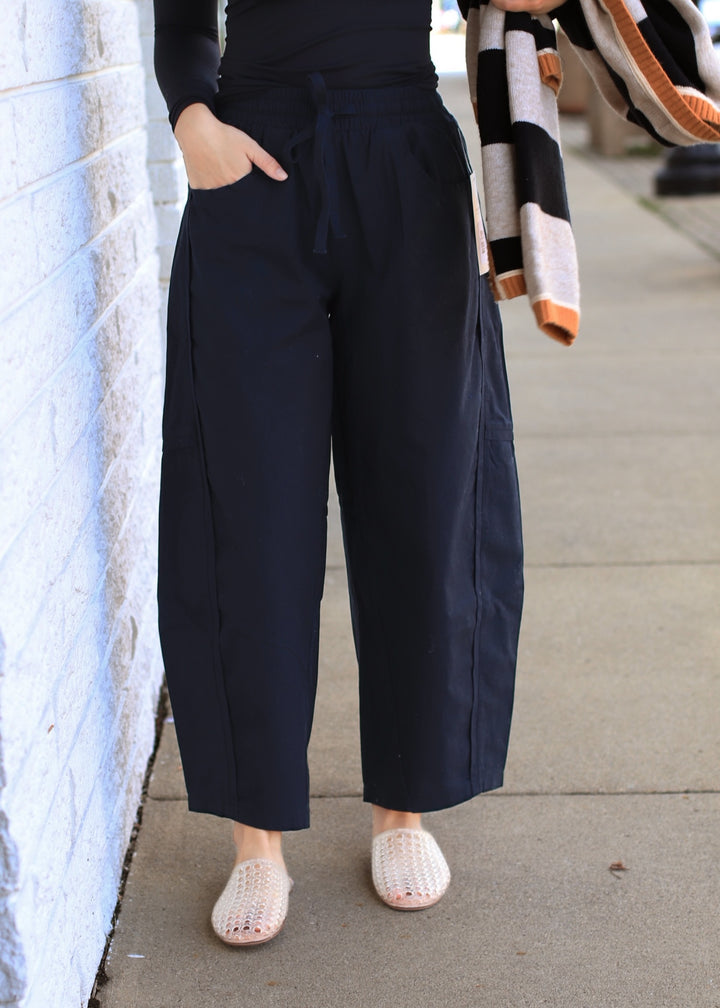 Ember Cotton Barrel-Leg Utility Pants
