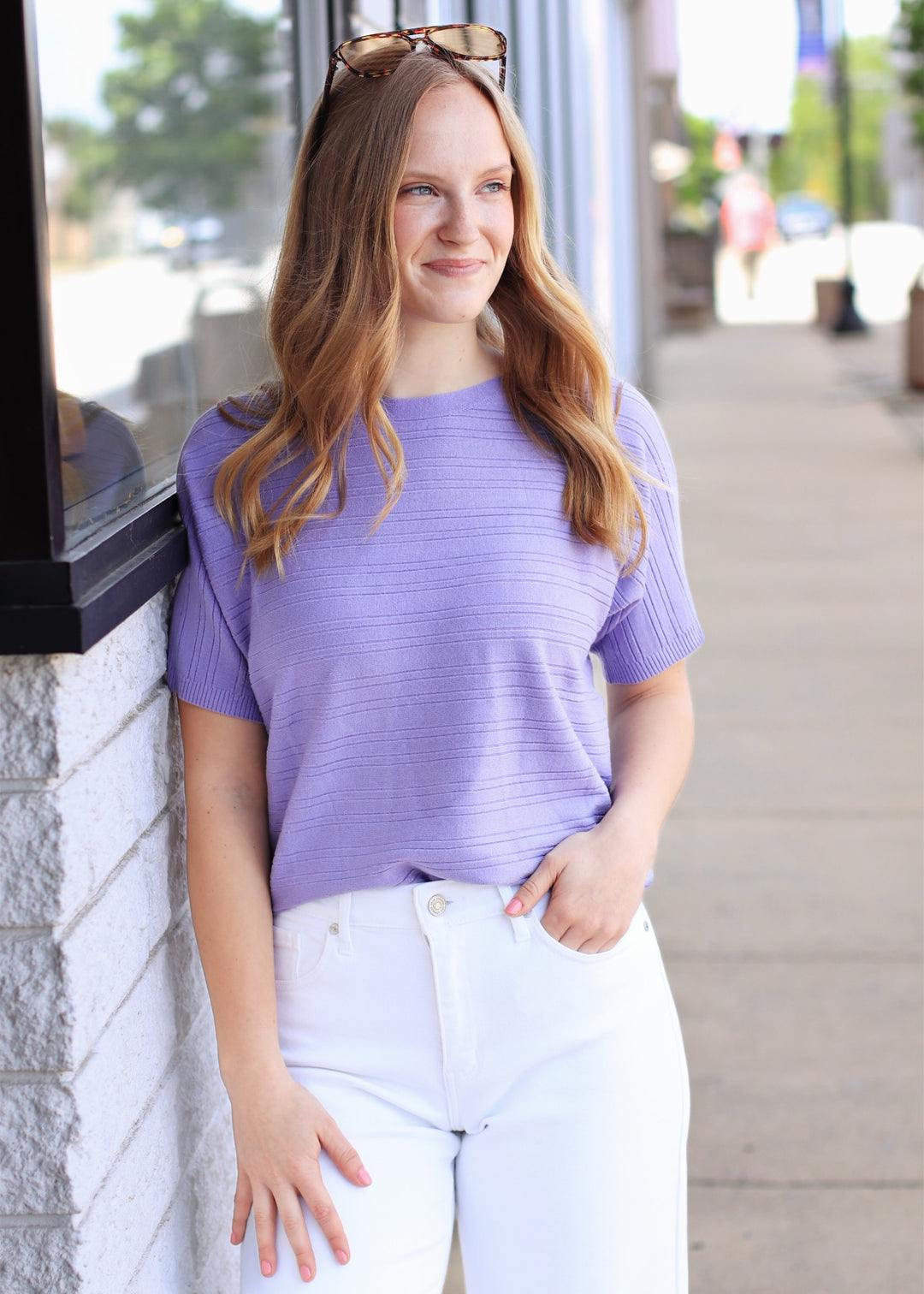 RESTOCK Iris Soft Rib Short Sleeve Top
