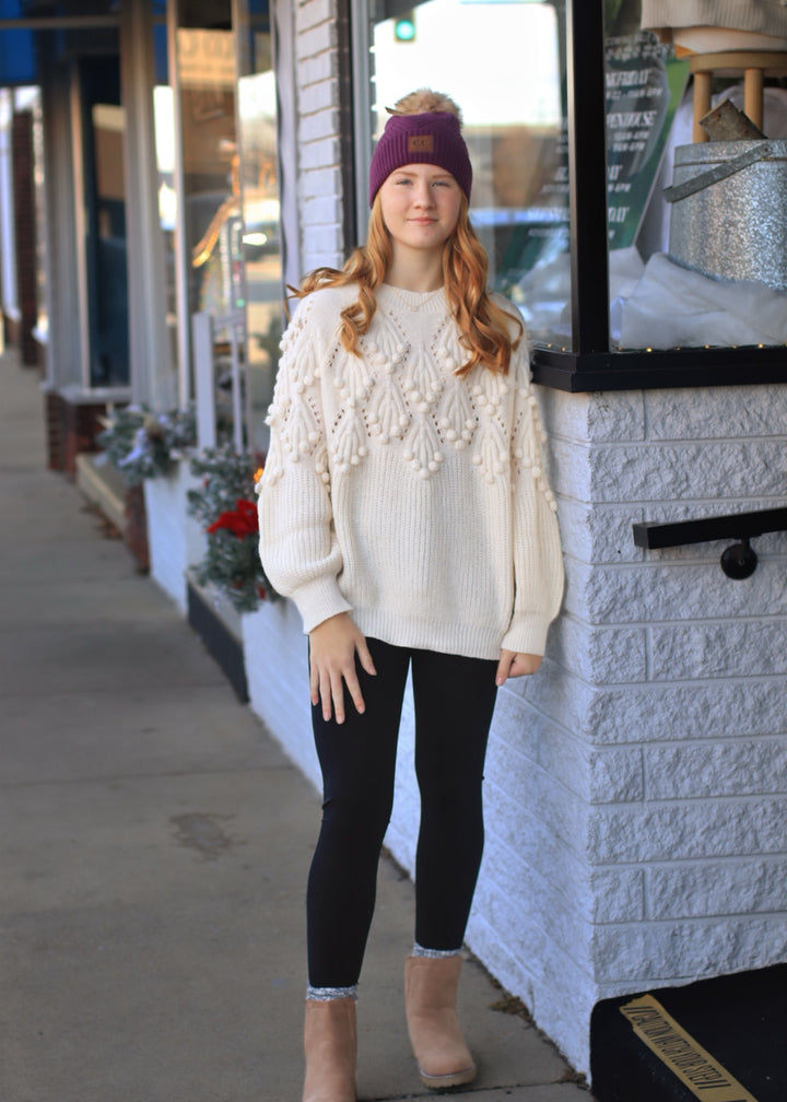 CLEARANCE FINAL SALE  January Pom Sweater Top