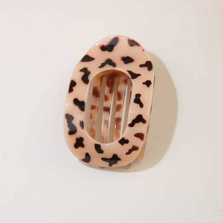 Oval Flat Hair Clip in Wine