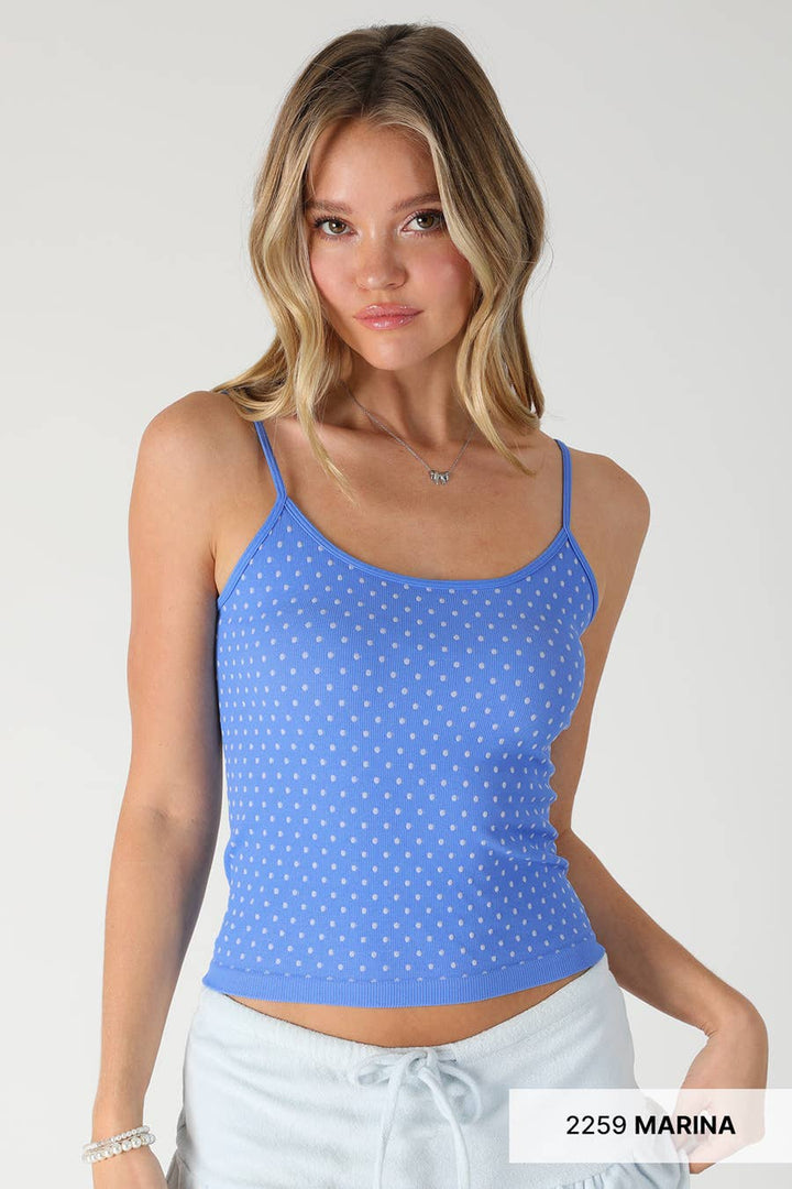 Polka Dot Strap Cami in Pale Banana