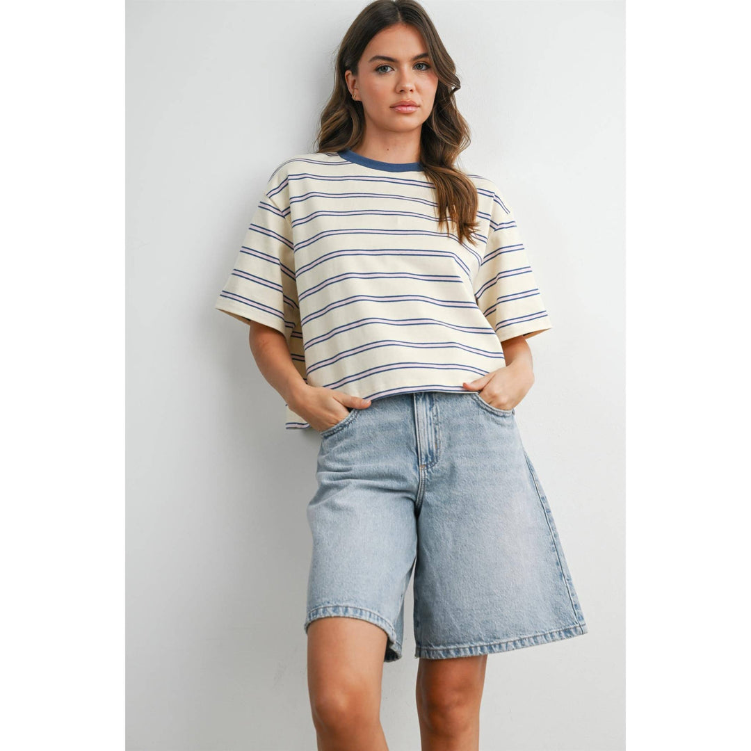 The Cape Cod Striped Boxy Tee
