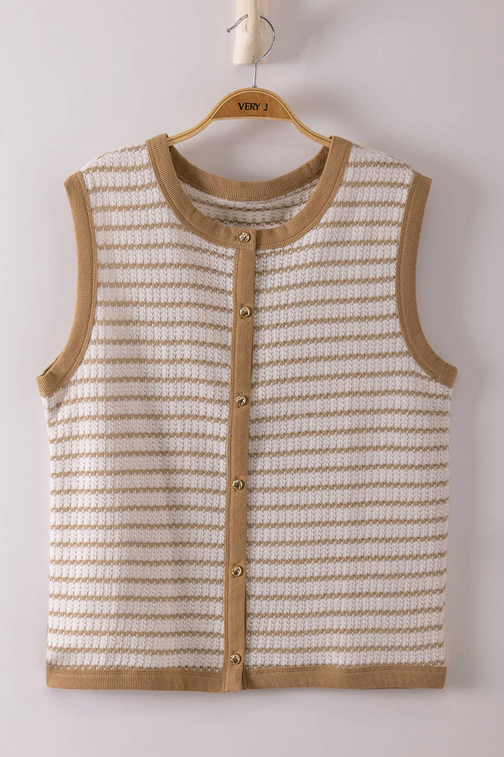 Navy &amp;amp; White Striped Knit Tank