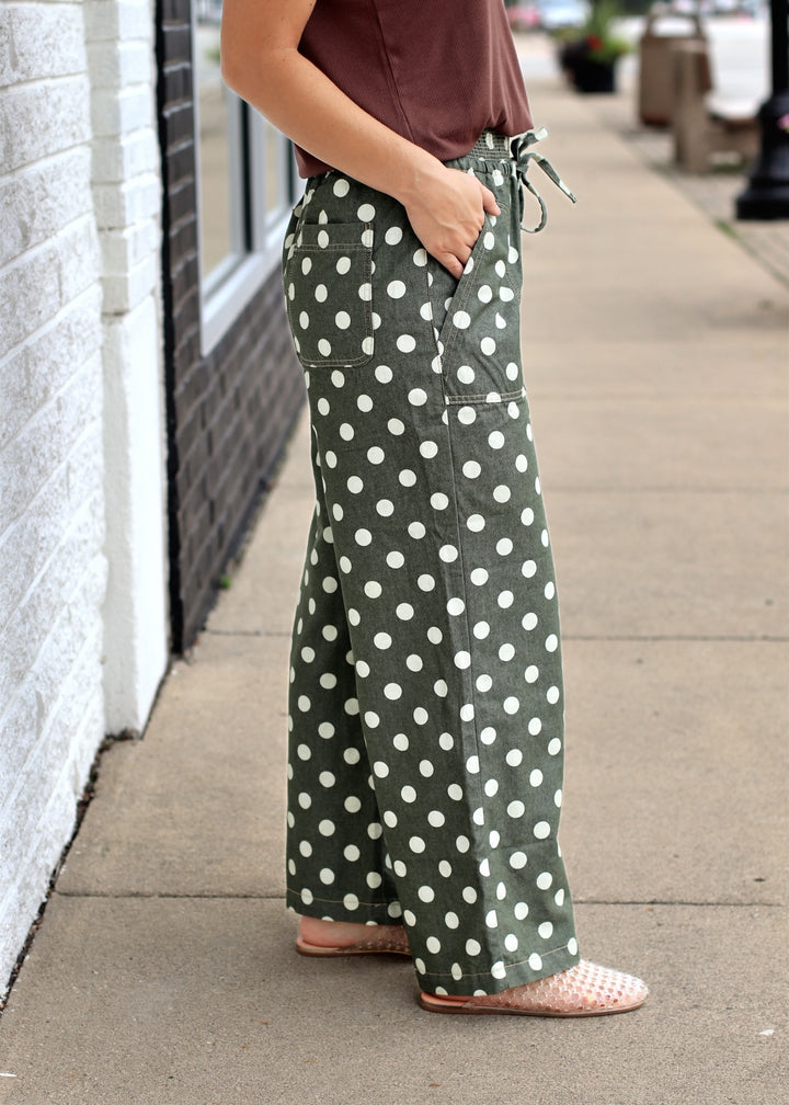 Autumn Dot Drawstring Pants